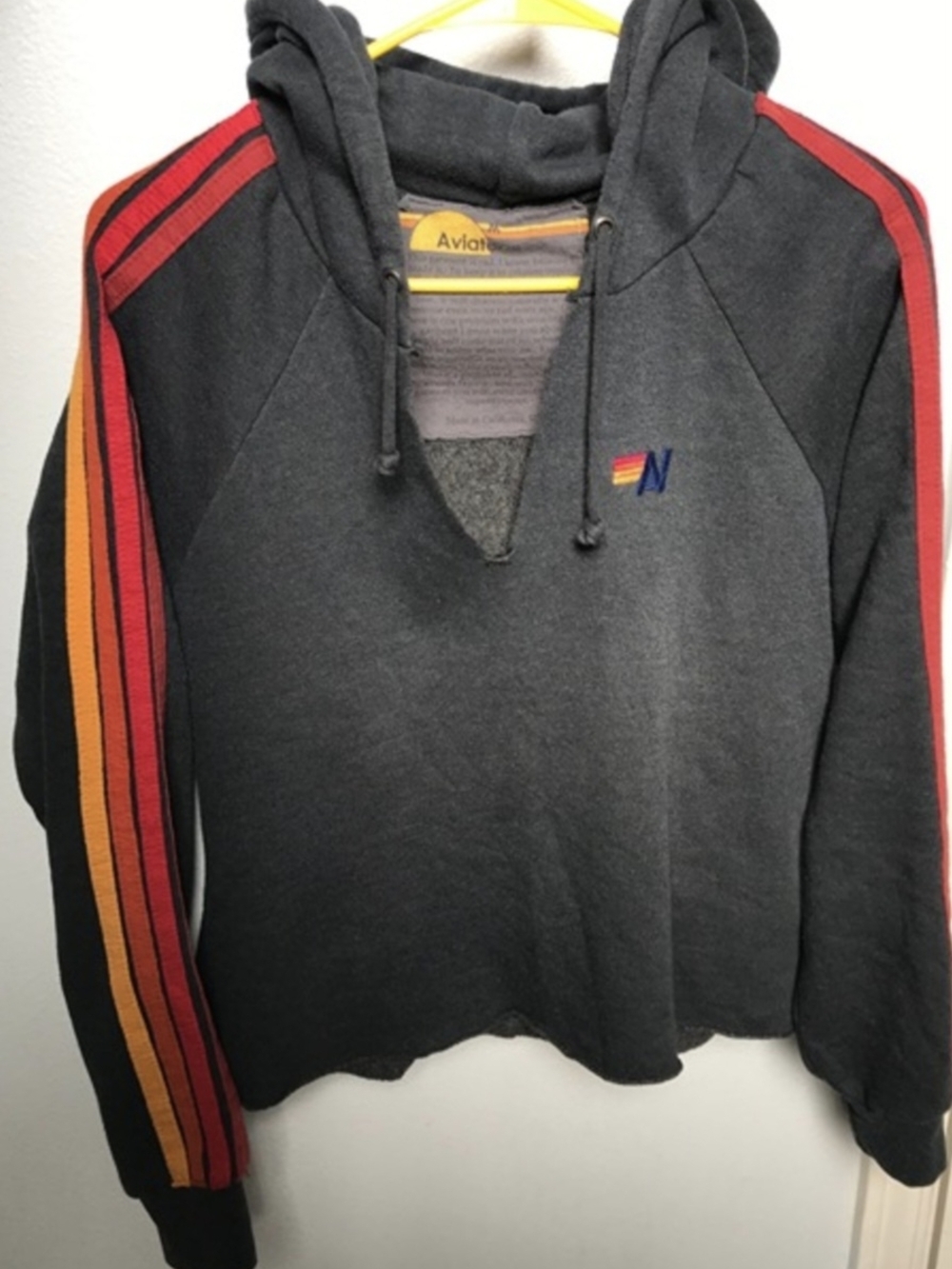 Aviator Nation, cropped Unisex hoodie (navy blue)